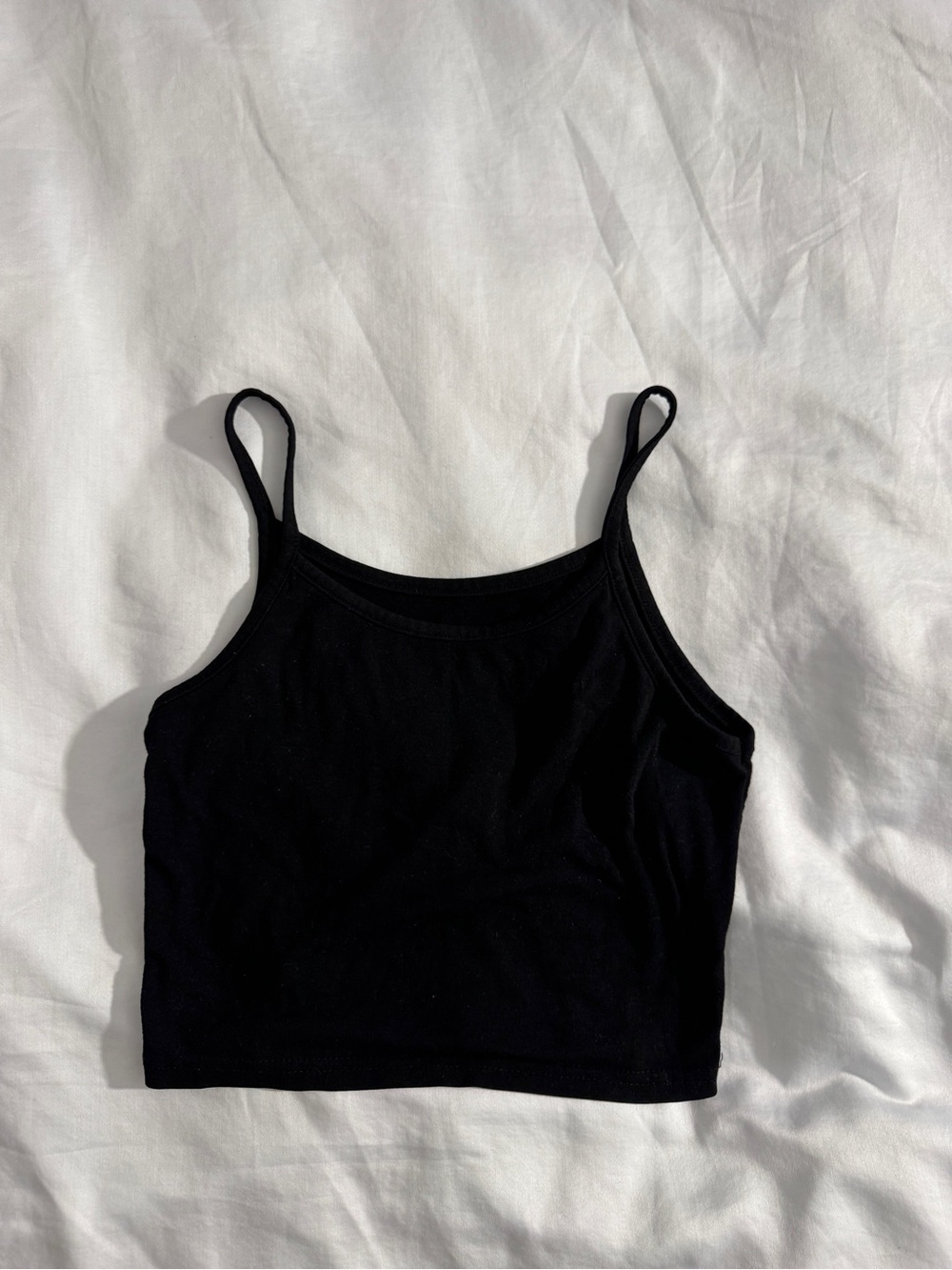 Lewkin Black Slim Crop Cami Tank Top